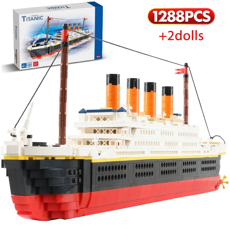 

1288PCS City Mini World famous movie RMS Titanic ship model blocks characters shipmate blocks toys children gifts