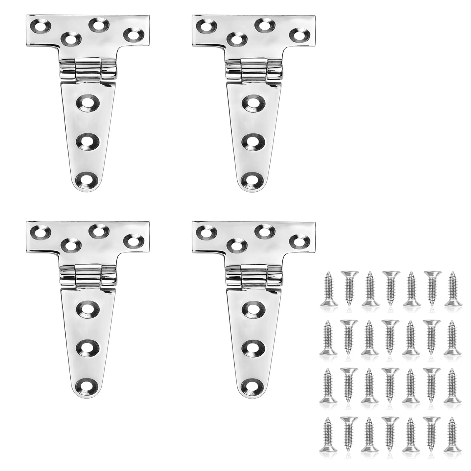 Boat Hinges Stainless Steel Marine Grade，5.95 X 2.95 Inches,, Heavy Duty 316 SS with Screws (4 PCS) 4x metal locking folding table chair leg brackets spring cabinet hinges cupboard door furniture hardware with screws no drilling
