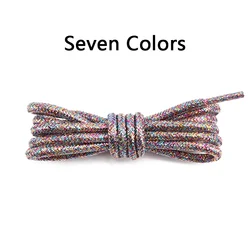 Vibrant Glitter Round Shoelaces for Trendy Sneakers and Leather Shoes (Seven Colors)
