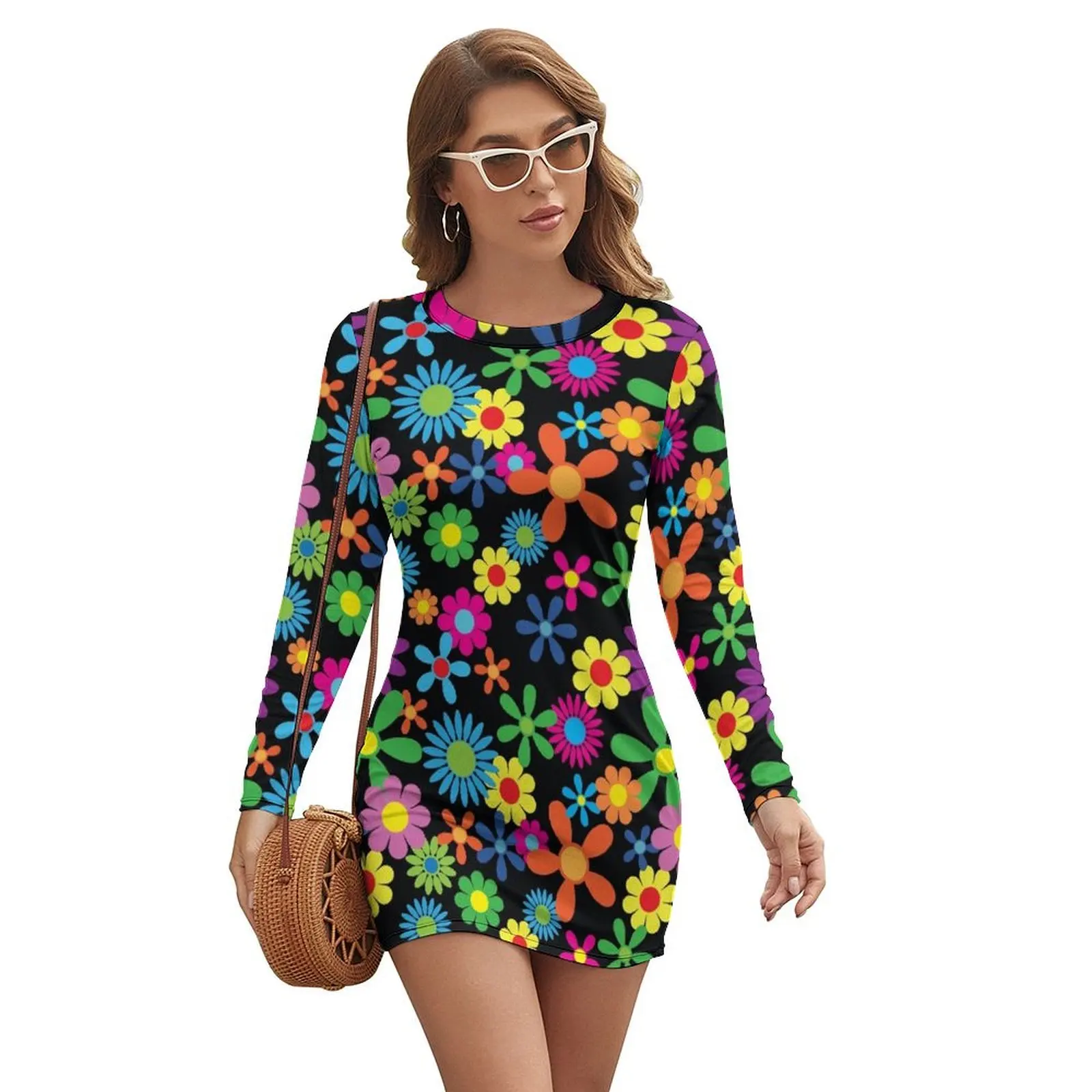 

Retro Sixty Long-sleeved Dress sexy short dresses daring women evening dress dress for woman
