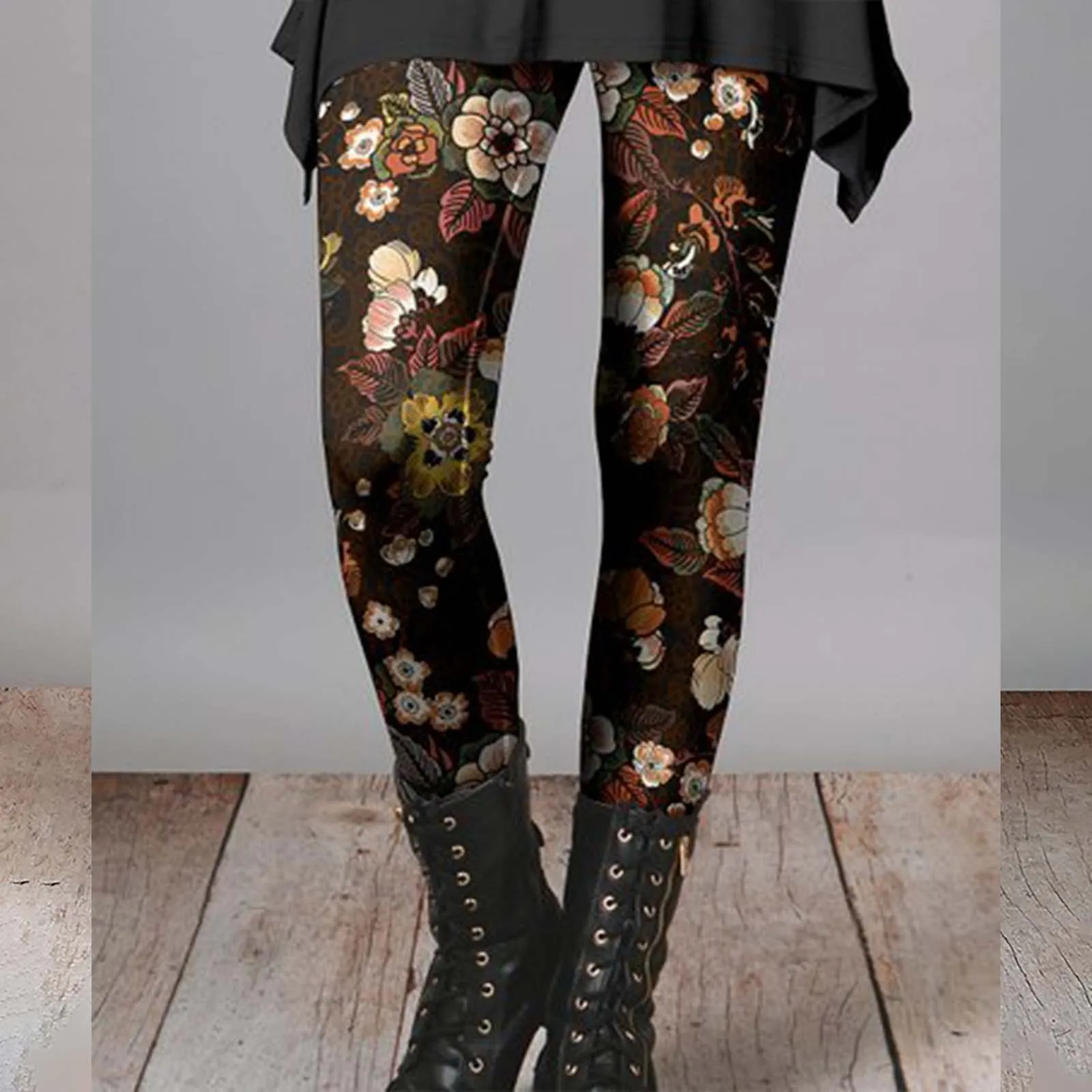 Women's Autumn And Winter Leggings Artistic Splash Printed Soft Stretchy Pants