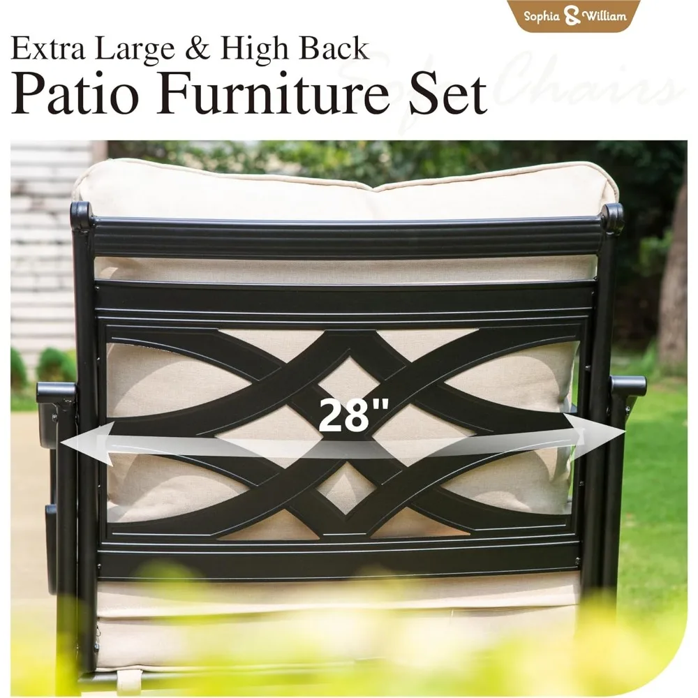 Clearance with 45" Gas Fire Pit Table x 1, 3-seat Sofa x 1, Swivel Chair x 2 for Porch Lawn, Garden Sofas 5