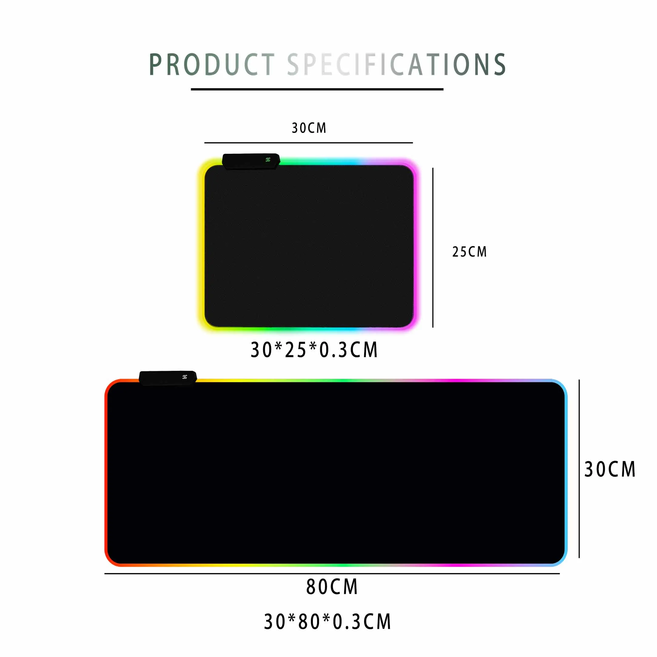 LED Light Mouse Pad RGB Keyboard Protector Case Table Pad Color Surface Mouse Waterproof Multi Size Computer Gamer