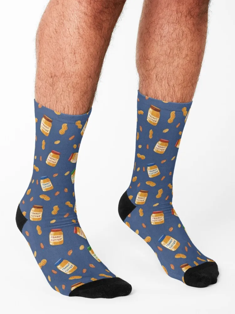 Peanut Butter! Blue Socks set hip hop Stockings compression Luxury Woman Socks Men's