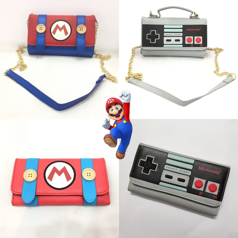 Super Marios Bros Cute Shoulder Bags Portafoglio Cartoon Retro Pu Games Console Portamonete Tote Bags Casual Women Messenger Bag Gifts