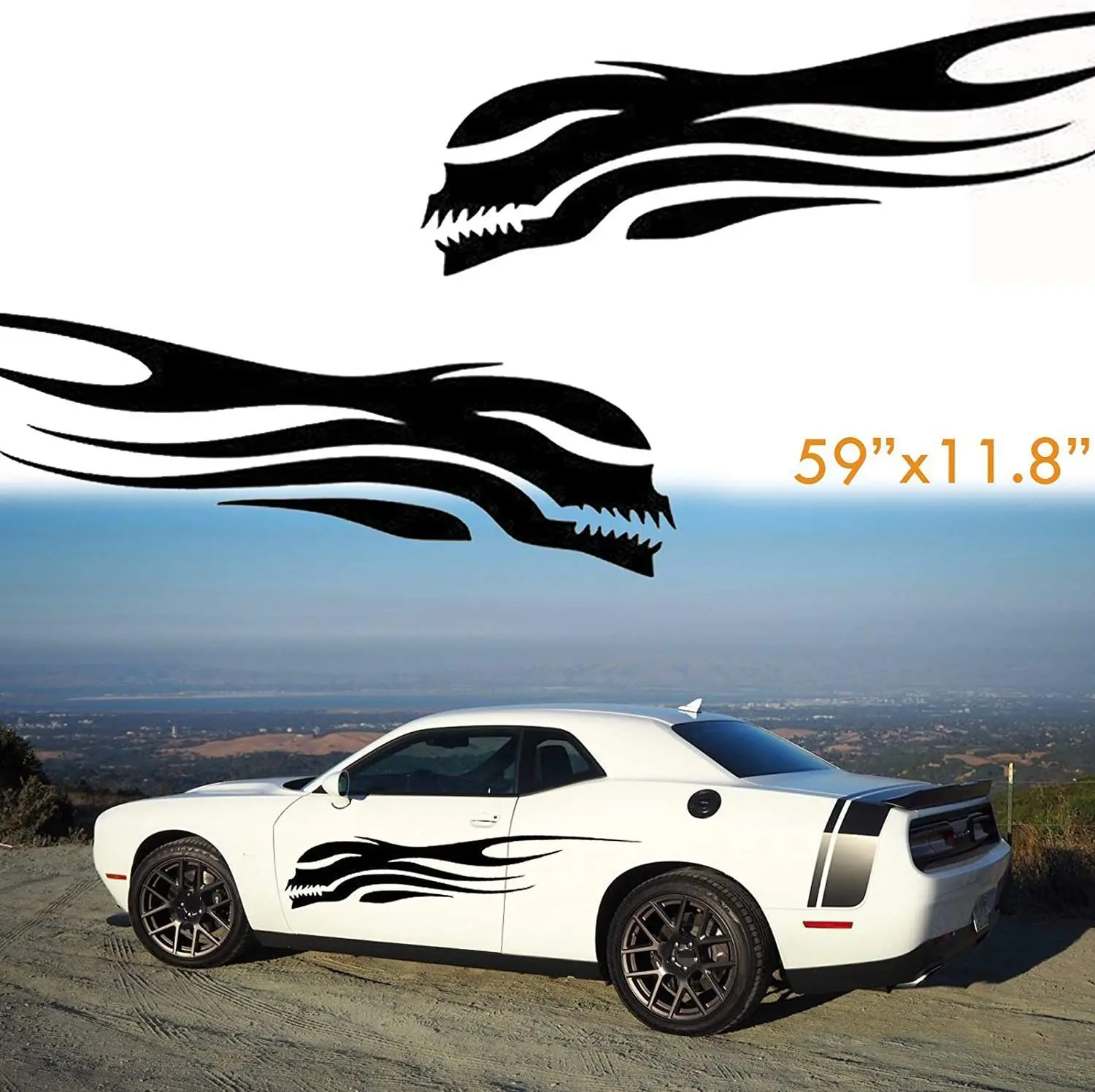 

Xotic Tech 2 Pieces Car Side Body Doors Custom Big Skull Vinyl Sticker Decals Universal Fit (Black)