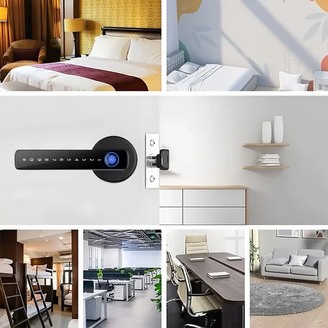 XSDTS M5 Tuya BLE Fingerprint Door Lock Digital Electronic Lock with Password/Key/IC Card/ Smartlife/ Tuya APP Unlock 5