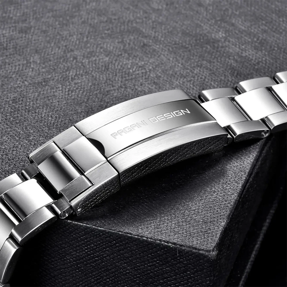 PAGANI DESIGN Silver Jubilee Stainless Steel Bracelet - 20MM Width, Waterproof, 220MM Length