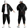 Two-piece Suit Oversize XXS-6XL Japanese Style Fashion Kimono And Pants Set Men Cardigan Blouse Haori Obi Asian Clothes 6