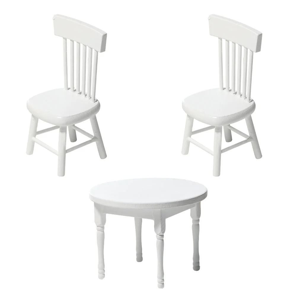 

Dining Table and Chairs Mini House Accessories Furniture Model Toy Children’s Toys Desktop