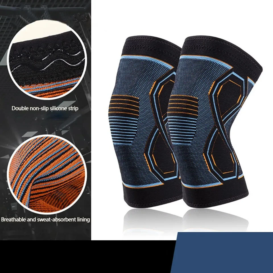 Knitted Knee Pads Compression Sleeves Joint Pain Arthritis Relief Running Fitness Elastic Wrap Brace Knee Pads Men Women 1PCS, knee pad