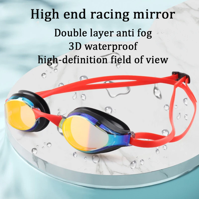 Professional competition goggles, electroplating, anti haze, waterproof, UV resistant, silicone, diving goggles, racing goggles. 2