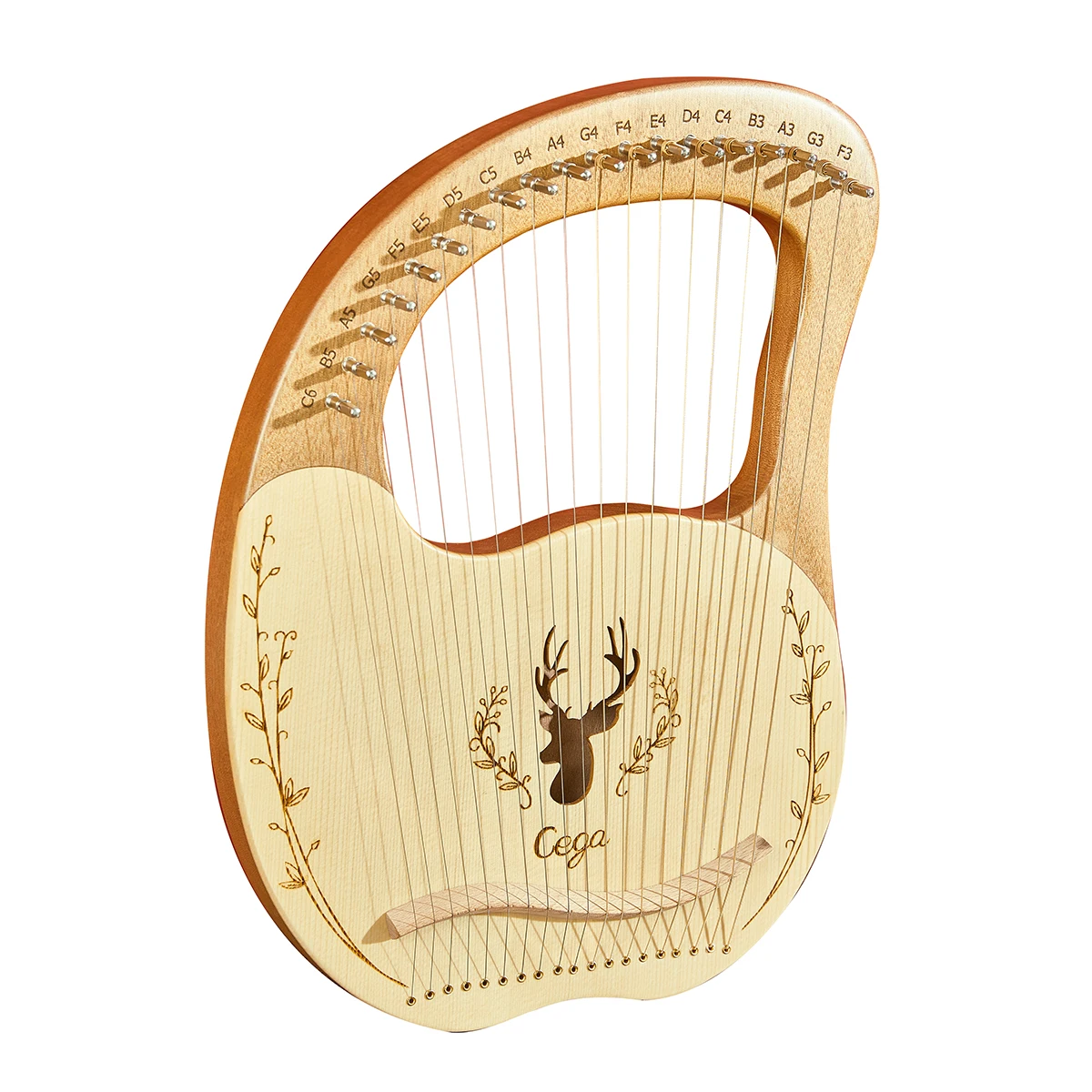 Wooden Mahogany Lyre Harp with Pickup Tuning Tools, Musical Instruments, Reindeer, 19 Strings, 16 Strings, 10 Strings