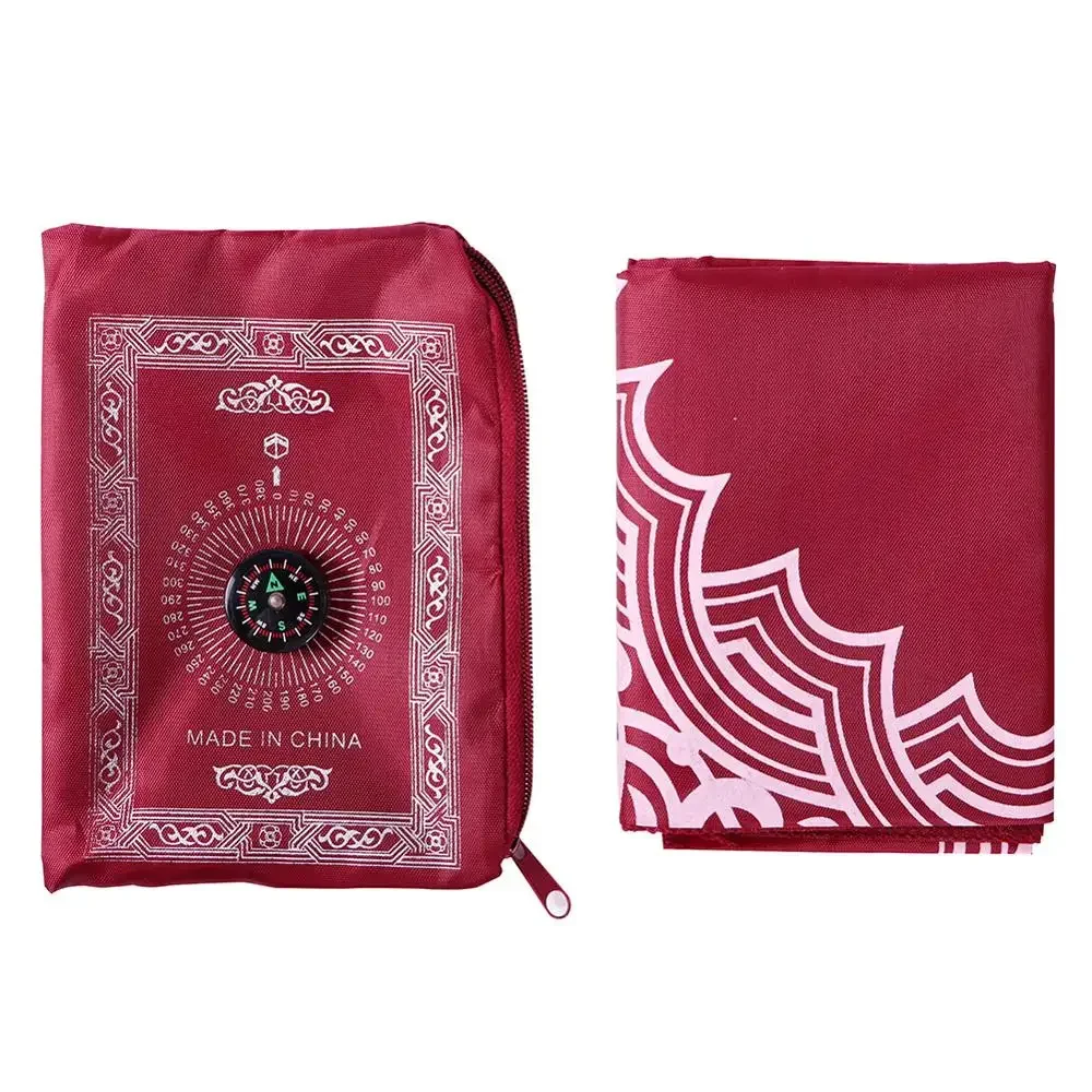 Useful Portable Prayer Rug with Compass Kneeling Poly Mat for Muslim Islam Waterproof Prayer Mat Carpet With Bag 100x60cm prayer mat