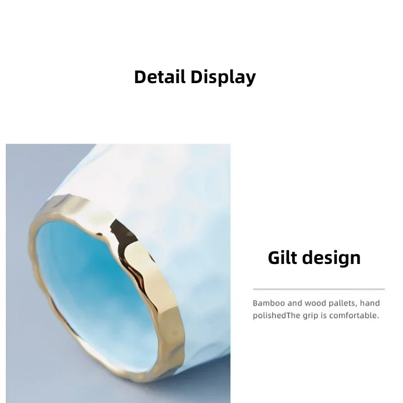 Ceramic Storage Jar with Golden Edge for Dried Fruits and Nuts