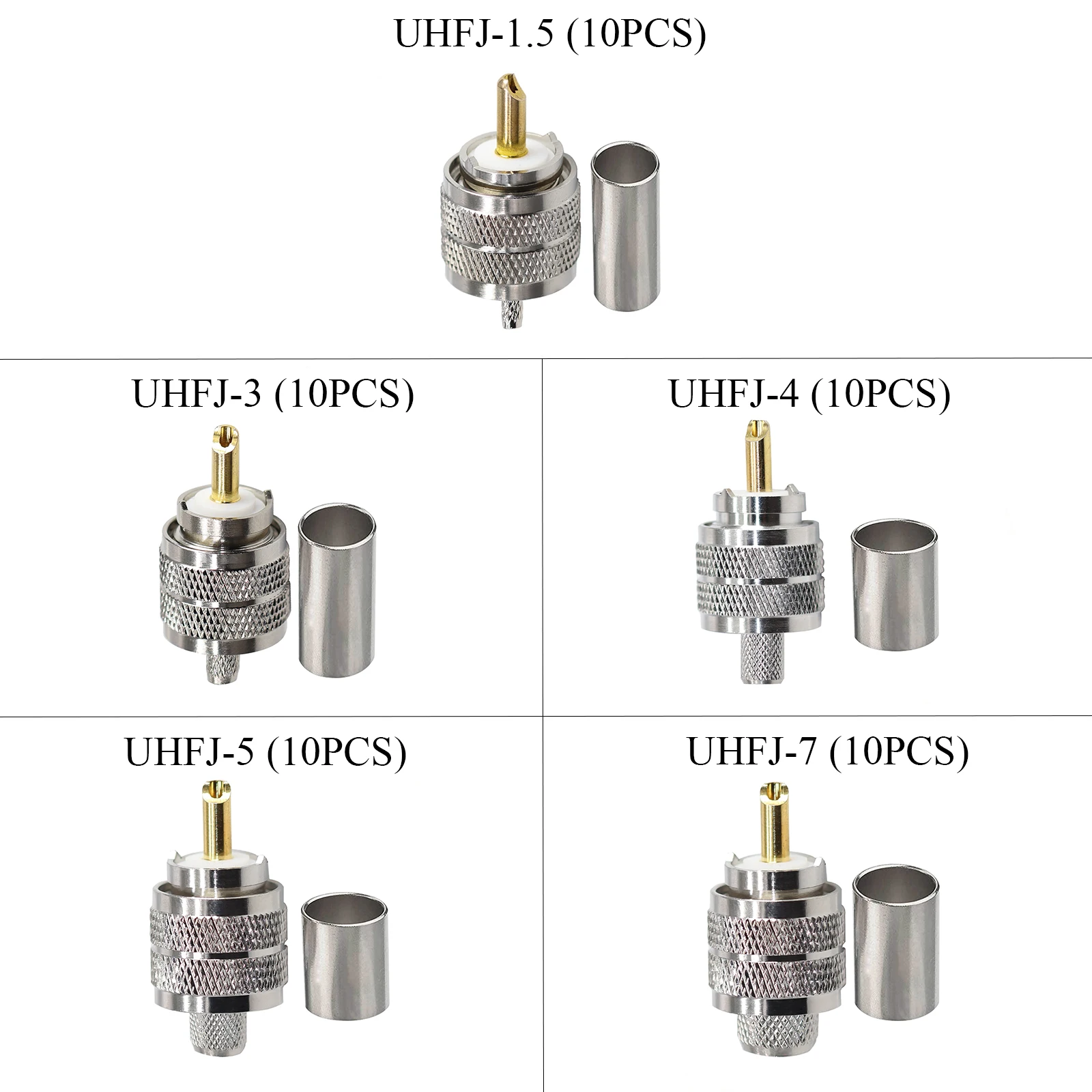Connettore F Connettori F A Vite Dorati Per Cavo Coassiale - Per Antenna TV, Satellite, LNB, Larga Dado Spina F Per Cavi HD - Foto 5