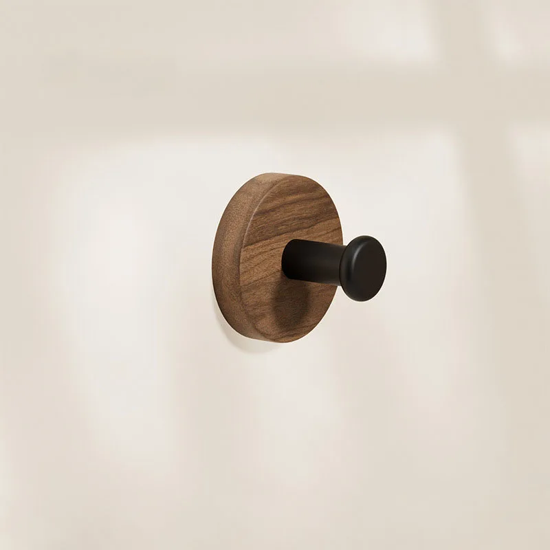 Eco-Friendly Self-Adhesive Natural Wood Wall Hooks - Stylish & Versatile for Hats, Towels, Robes, Clothes, Keys, and Bags