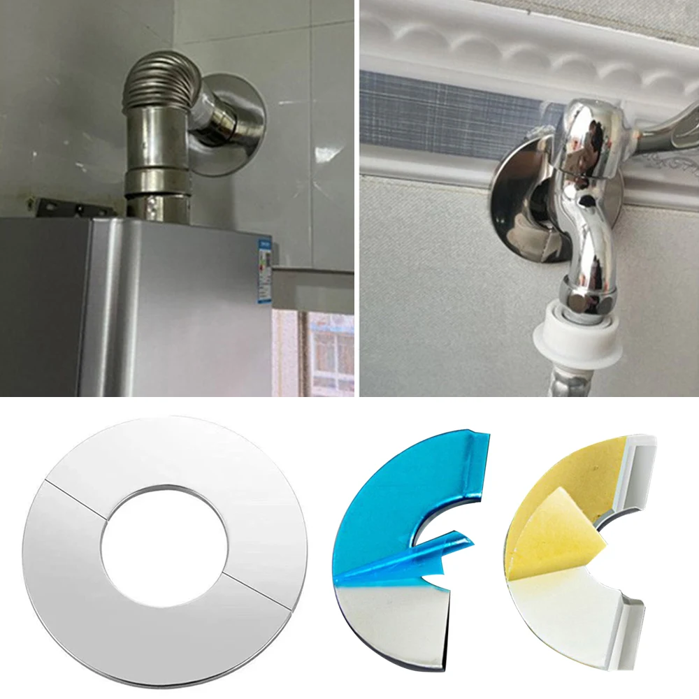 

Corner Valve Decorative Cover Faucet Decorative Cover Bathroom Faucet Accessories Water Pipe Cover Hole Cover Self-Adhesive