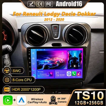 Radio de coche Android 16 para Renault Lodgy Dacia Dokker 2012 - 2020 Autoradio 4G WIFI Navegación GPS Video Multimedia Carplay Auto 1