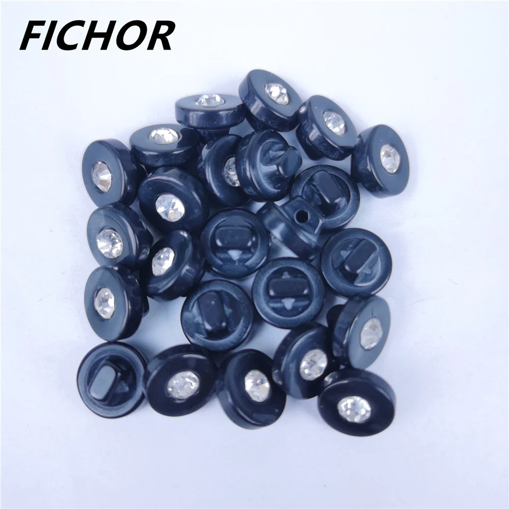 

30/50pcs 10mm Rhinestones Black Buttons Plastic for Scrapbooking Half Shank Buttons Toys DIY Hand Clothing Sewing Accessories