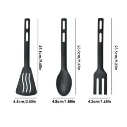 3 - Piece Nonstick Kitchen Utensil Set with Comfortable Handles - Ideal for Cooking, Camping, and Hiking (3 piece set)