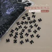 100pcs/Bag White Ribbon Resin Bow Nail Charms Parts 3D Butterfly Nail Art Decoration Accessories for DIY Manicure Korean Design 2