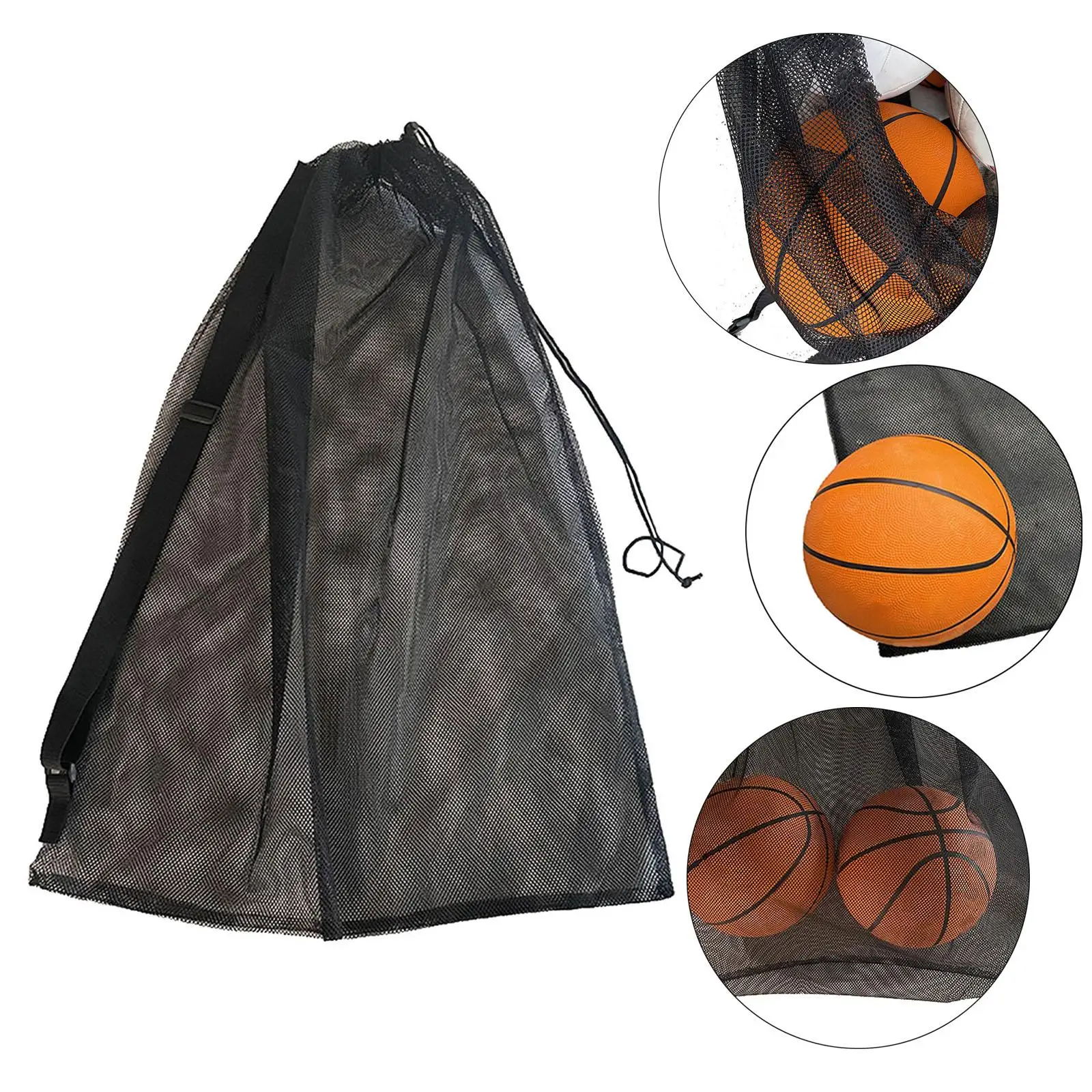 

Ball Carrier Bag Drawstring Bags Shoulder Bag Mesh Sport Equipment Bag for Sports Balls Volleyball Football Soccer Basketball