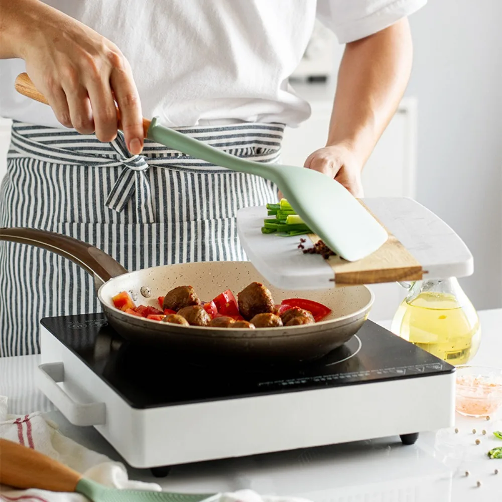 Long-handle Silicone Kitchen Utensils Spatula Soup Spoon