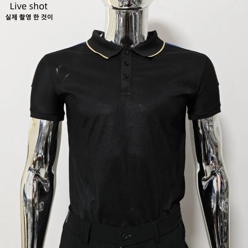 New men's summer golf POLO shirt, high quality quick drying breathable lapel T-shirt, fashion slim golf short sleeve