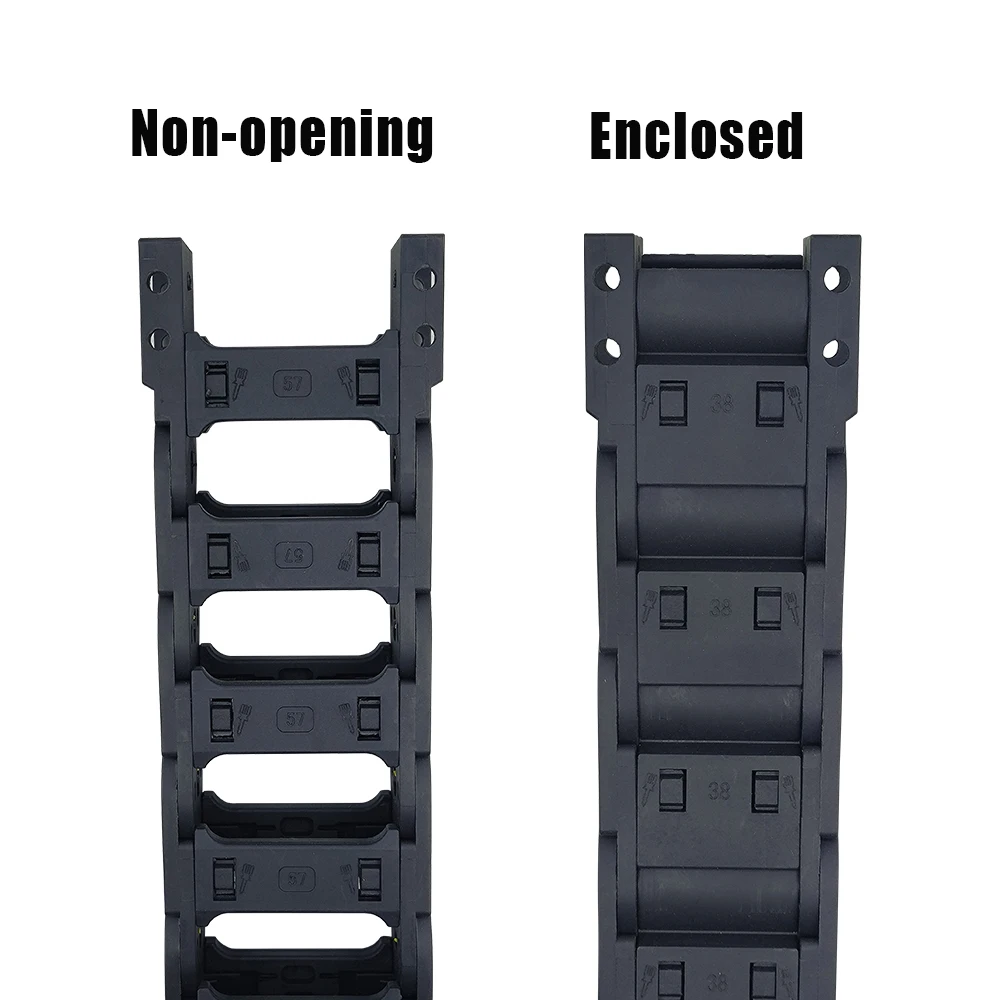 R55 25x25 25x38 25x50 25x57 25x70 25x77 25x103mm Nylon Mochine Towline Cable Chain Non-opening Enclosed Drag Chain L 1m for CNC