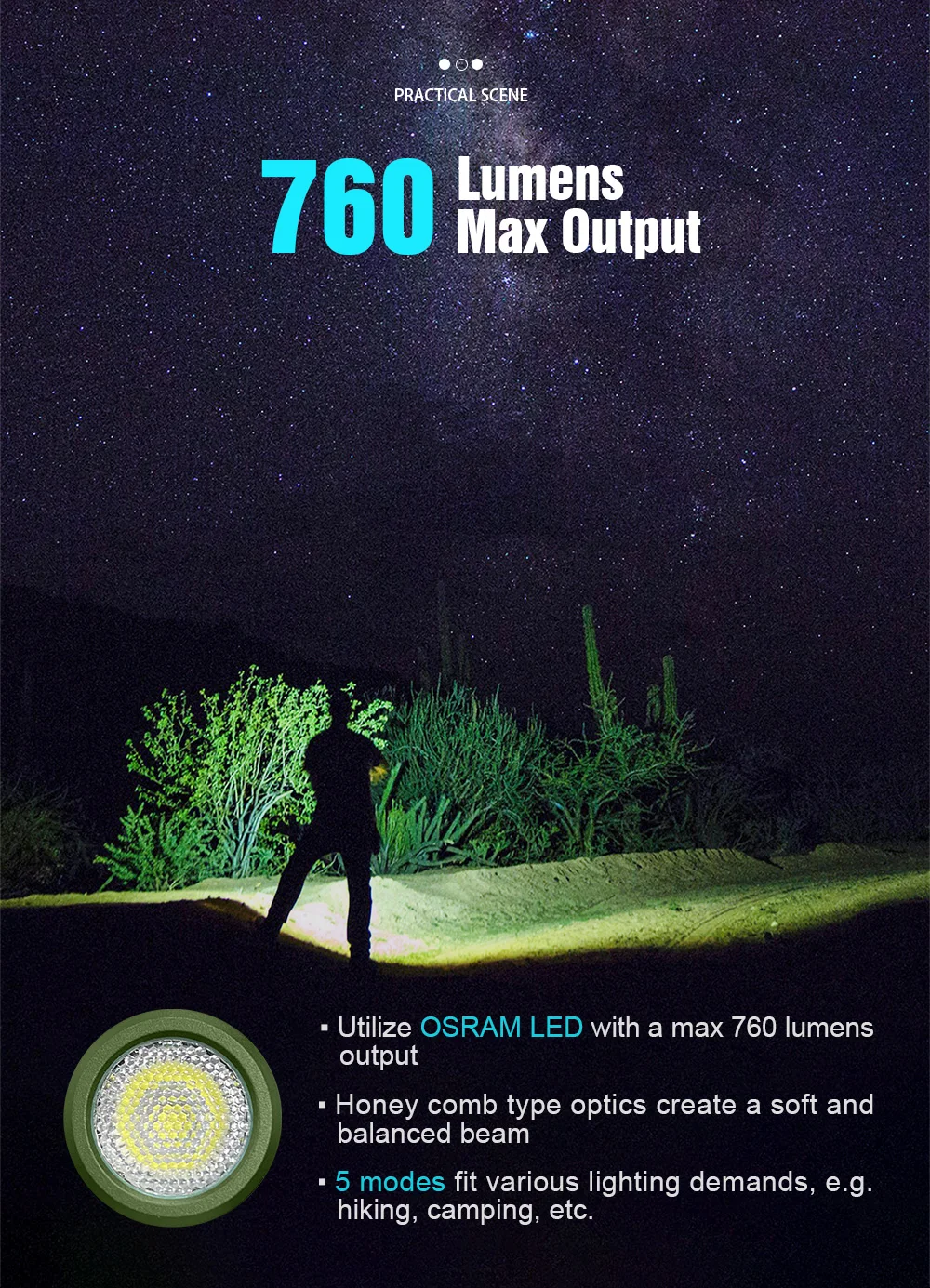 Description Picture 6 of itemEDC LED Lantern Keychain Flashlight Powerful Magnetic Tail Torch Outdoor Camping Light Lamp Tent Flash Lighting Silver Fox