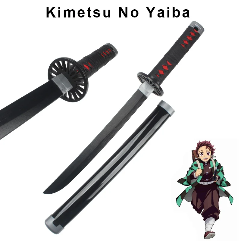 Demon Slayer Katana 60cm Character Role-playing Weapons Toys Bamboo Sword Film and Television Props Giyuu Blue Sanemi