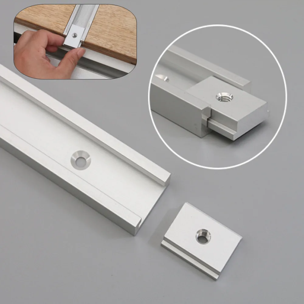 Aluminium Alloy T-track Slot Miter Track Jig Fixture 30/40/50cm Woodworking Chute Rail Fixture Slot Slide Limit Table Saw