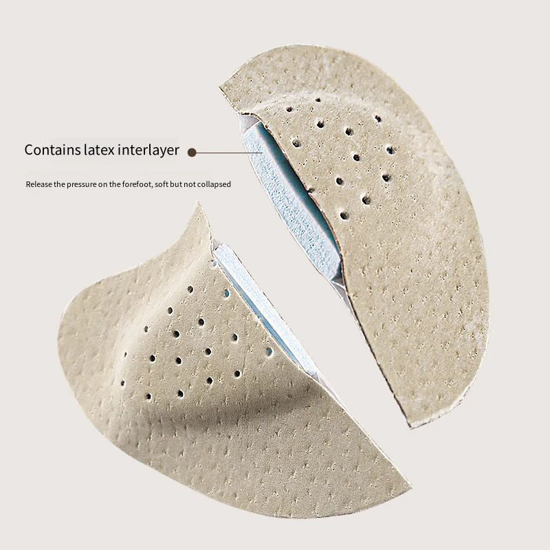 Forefoot Insert Cushion Pad Comfortable Leather Insoles Women Shoes Pads Foot Care Sandal Foot Pain Relief Pads Non-slip Cushion shoe insoles forefoot pads forefoot cushion