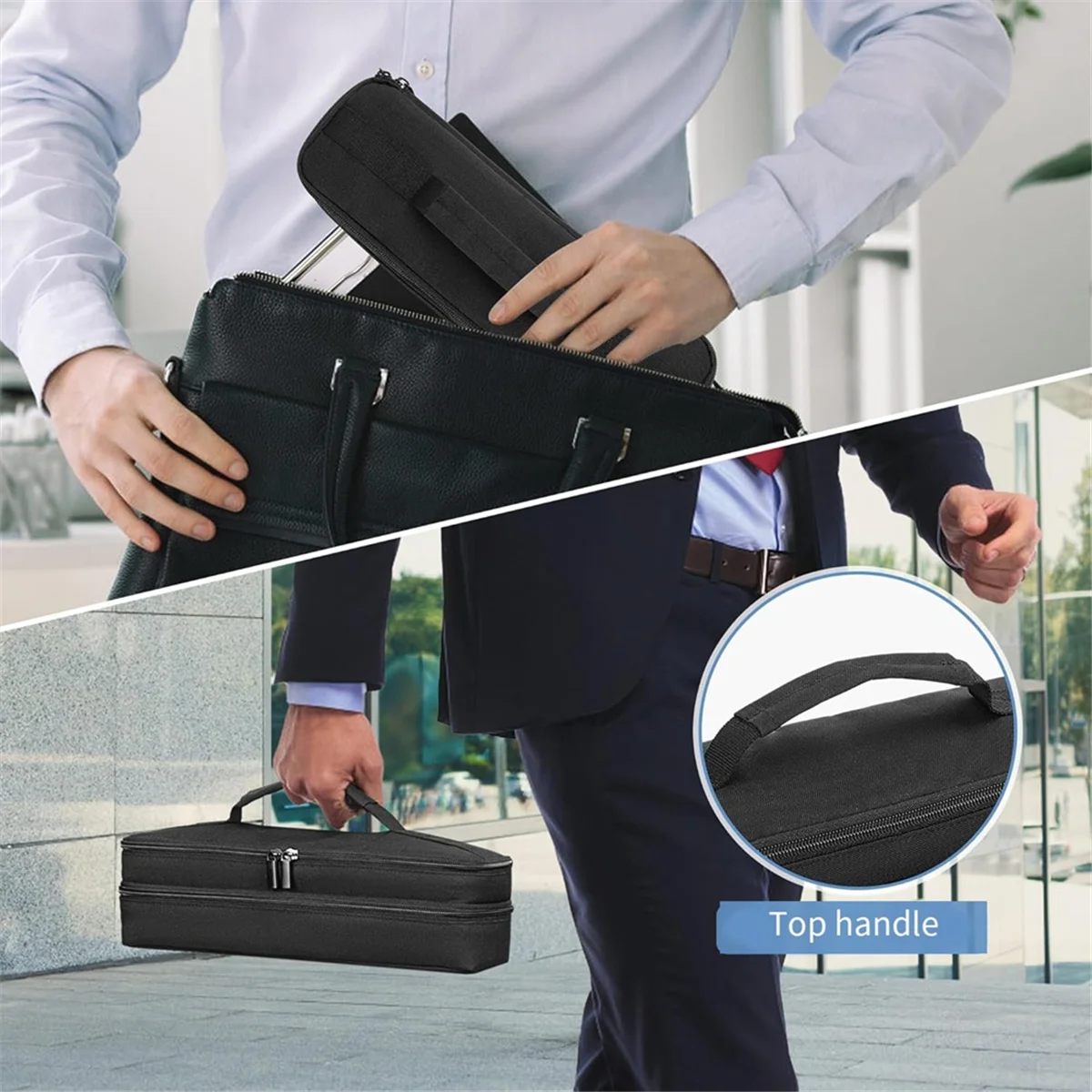 A04R-Portable Printer Case for Phomemo M08F, Itari M832, JADENS, Aixiqee, MUNBYN Double-Layers Mobile Printer Storage Bag