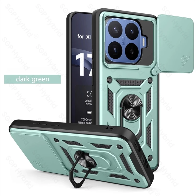 Slide Camera Lens Armor Case with Car Magnetic Holder Ring and Shockproof Cover