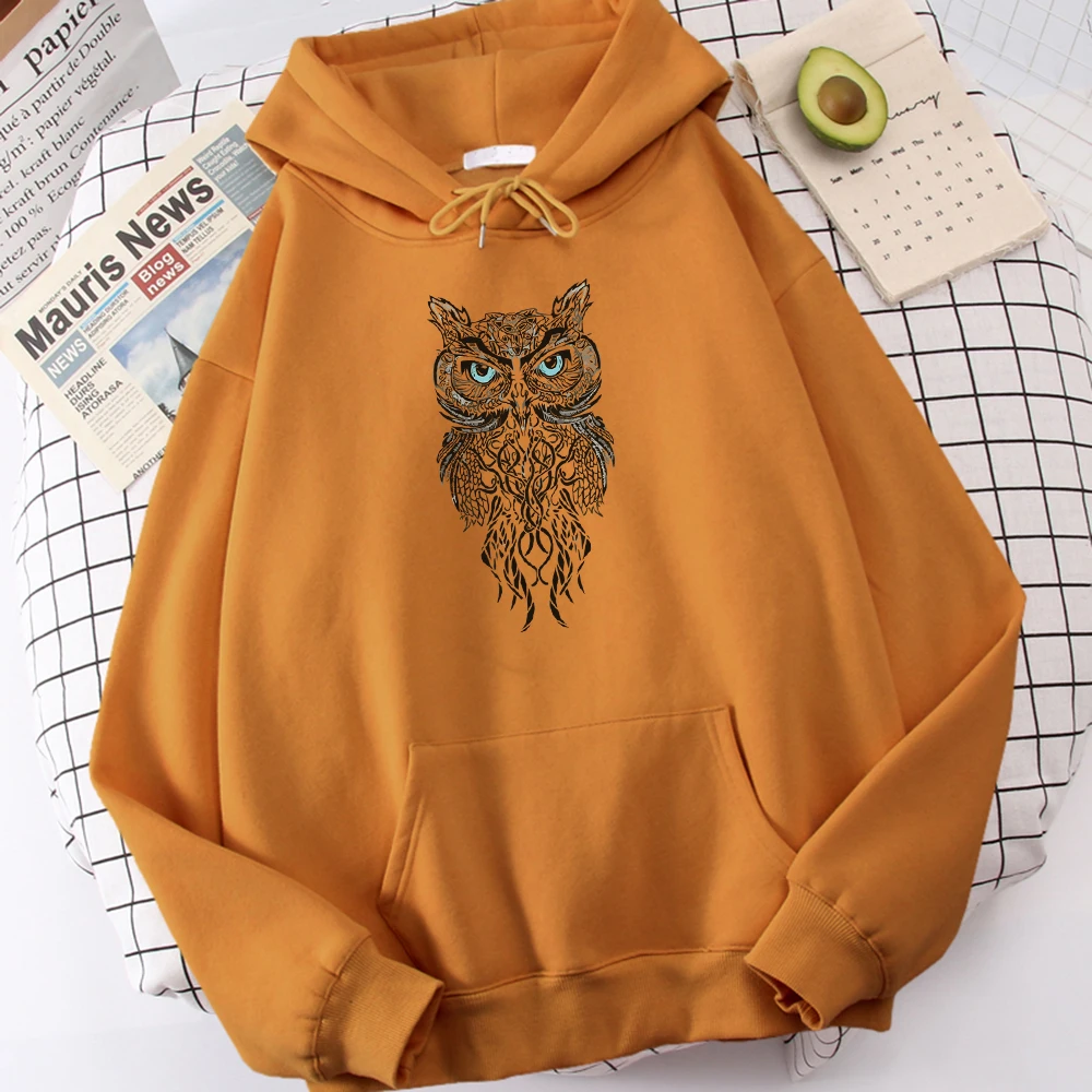 

Hot Sale Thick Winter Men Hoody Dashing Owl Face Printing Sportwear Fleece Autumn Male Hooded Oversized Comfortable Sweatshirt