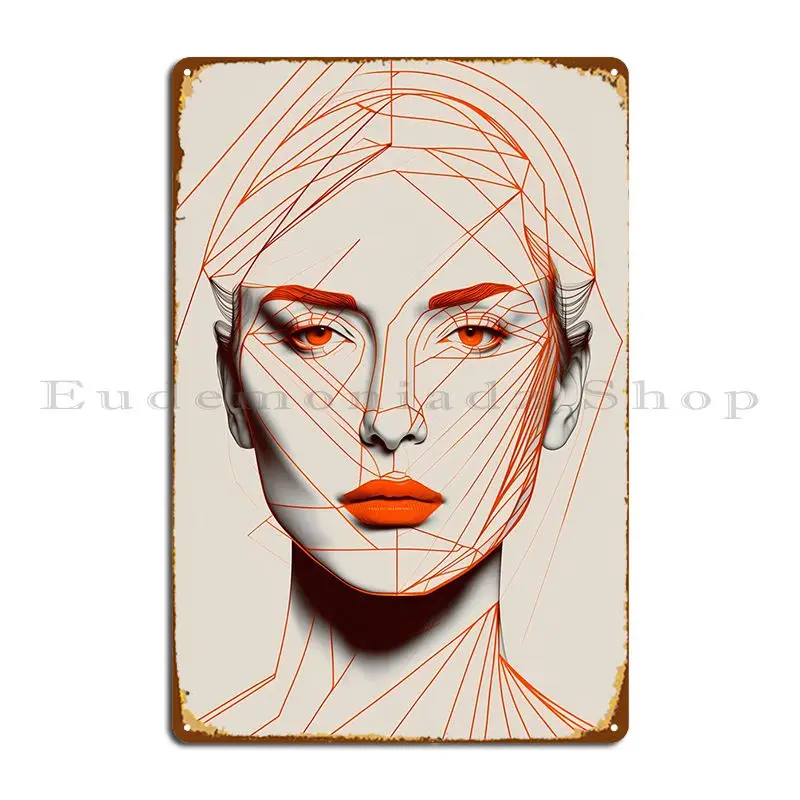 

The Orange Woman Lined Art Metal Plaque Poster Design Pub Decoration Designs Funny Garage Tin Sign Poster