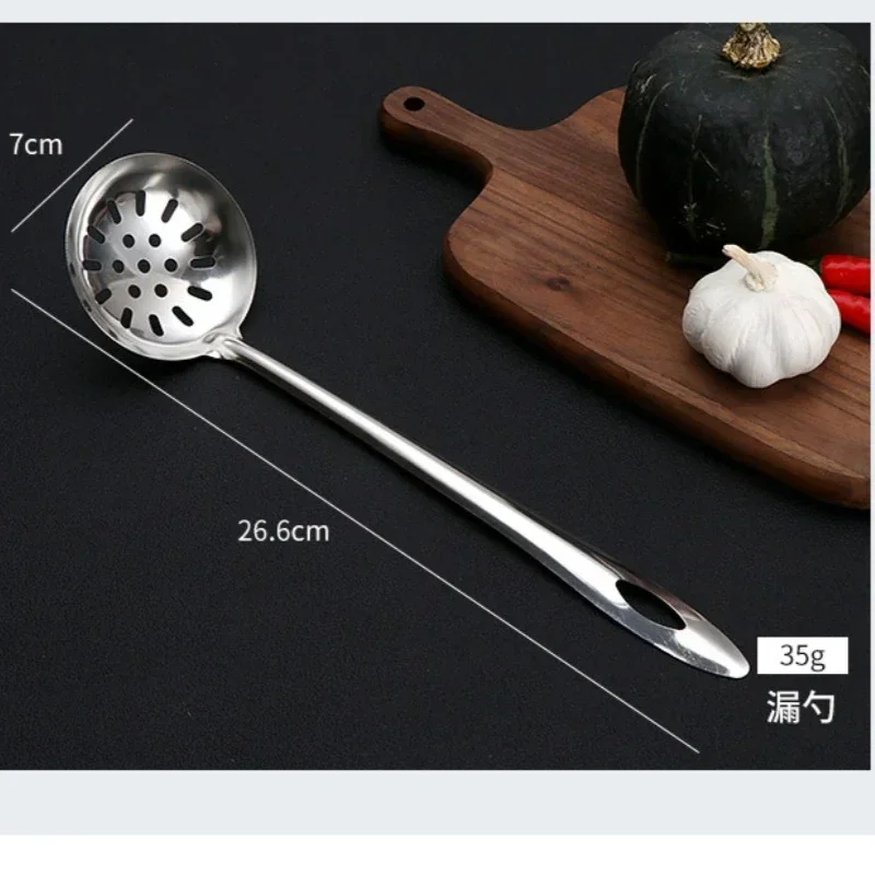 1 PCS, Stainless Steel Soup Spoon, Strainer, Household Kitchen, High-end Appearance, Long Handled Soup Spoon, Hot Pot Spoons