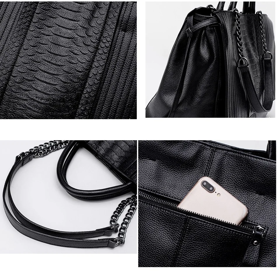 Women luxury Simple crocodile leather, shoulder bag picture