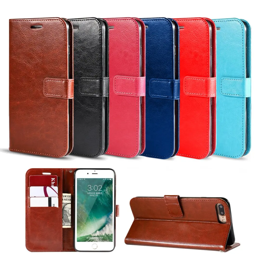 Leather Phone Wallet Case with Stand - Flip  Cover