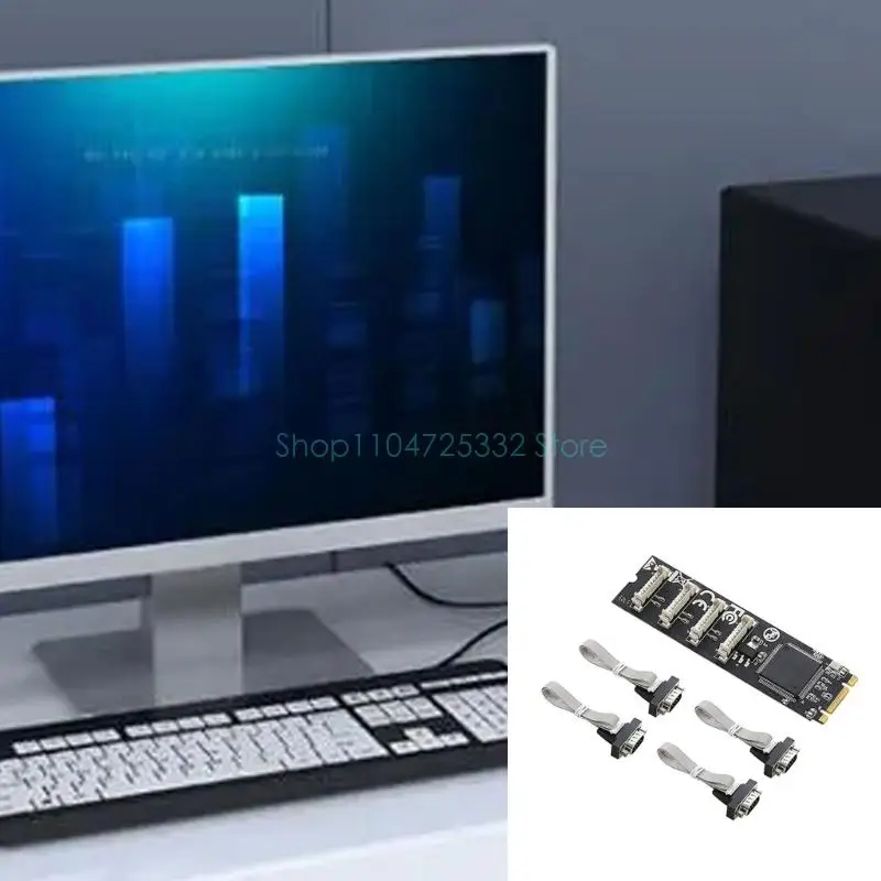 M.2 B+M 키에서 4 포트 RS232 시리얼 카드 4 포트 컨트롤러 RS232 산업
