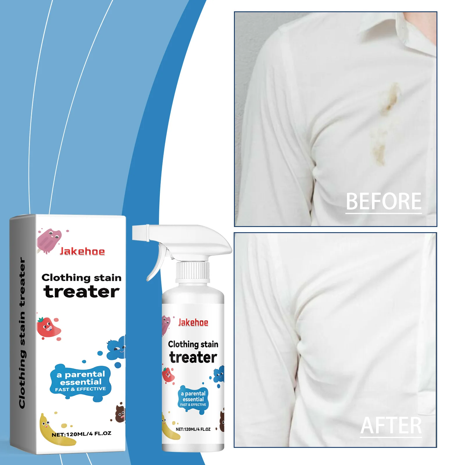 1/3/5pcs bottle Clothes Decontamination Spray Stain Treater Spray Stain Remover For Fabric Portable Stain Treater Spray