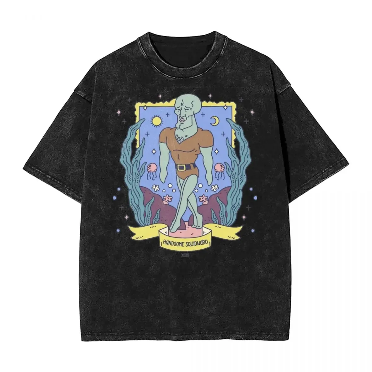 Washed T Shirts Spongebobed Hip Hop for Men men t shirts
