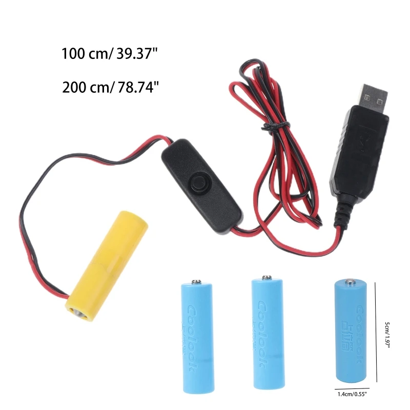 스위치가있는 부스트 배터리 제거기 용 USB 전력 변환기 LED 조명 전자 용 3pcs 1.5V AA LR6 AM3 교체 896C