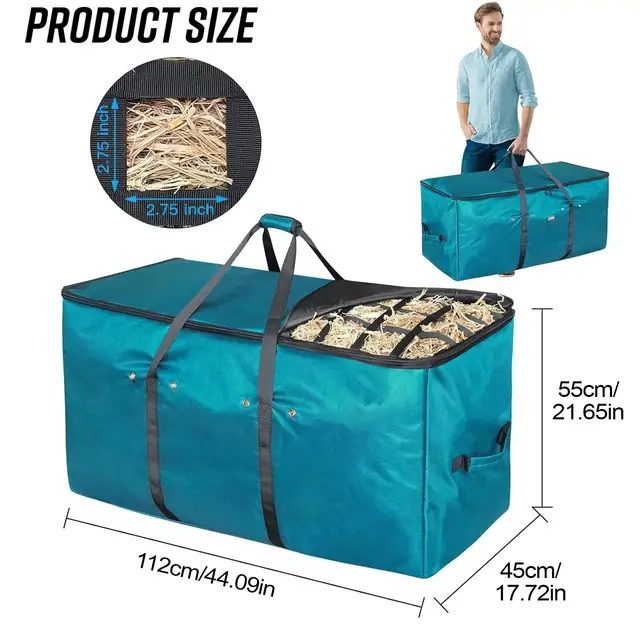 Horse Hay Bag Hay Feeder Hangable Storage Supplies Bag Feeder Tote For Livestock Barn Cattle Goat Horses Sheep Stalls 6