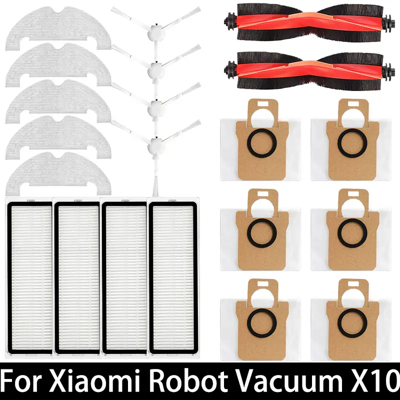 Robot Vacuum Cleaner Parts Replacement Main Side Brush Hepa Filter Mop Cloth Dust Bag Accessories For Xiaomi Robot Vacuum X10