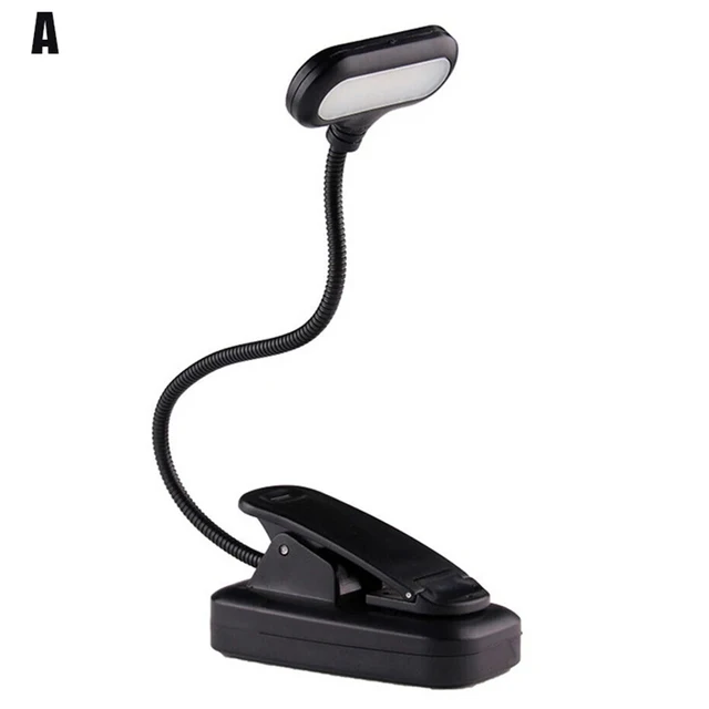 LED Eye Protection Book Night Light Adjustable Mini Clip-On Study Desk Lamp  Battery Powered Flexible for Travel Bedroom Reading A