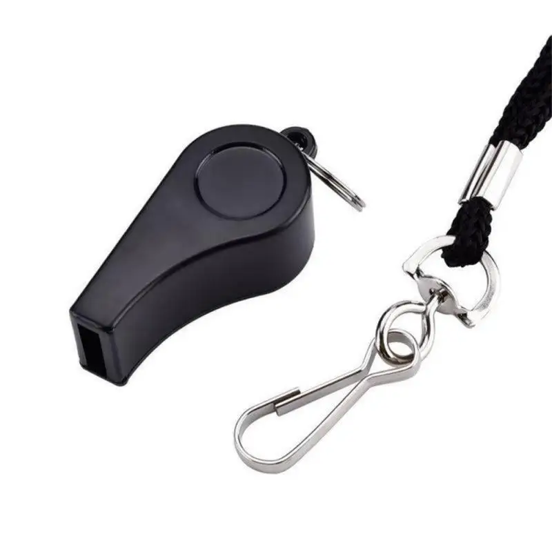 Professional Whistle Black ABS Outdoor Sports Camping Hiking Referee Game Training  Survival Whistle  With Lanyard 6