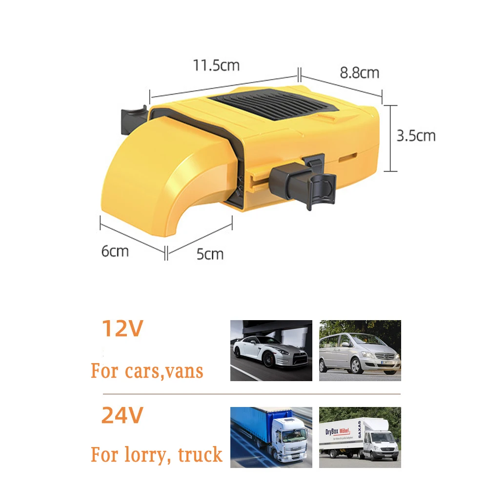 150W Car Heater 12/24V Winter Defroster 2 Installation Methods Heating & Fan 3s Fast Warmer Auto Car Trucks Van RV T